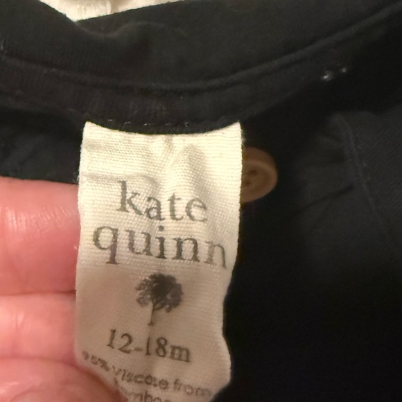 Kate Quinn Black Kids Dress with Wooden Buttons - Picture 2 of 2